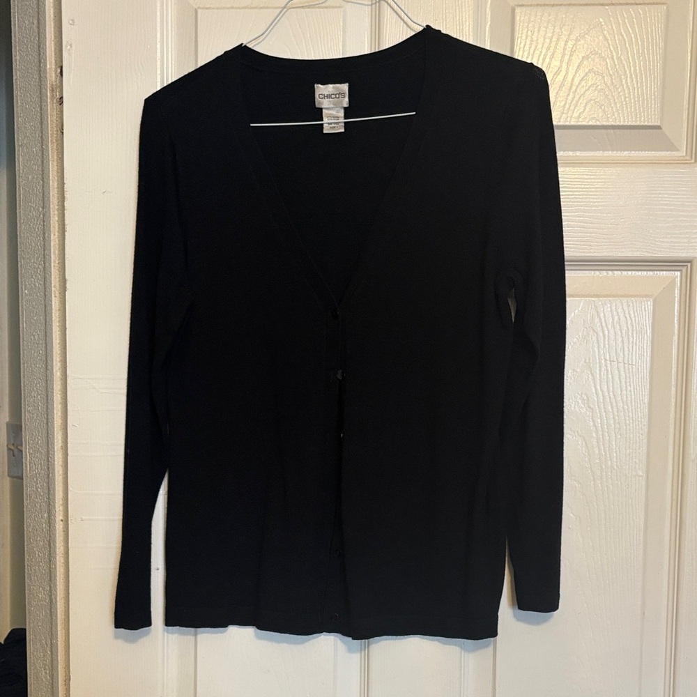 Chico's Classic Black Knit Cardigan